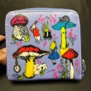 Alice in Wonderland Wallet Zip Pocket Plyones Card Coin Holder New